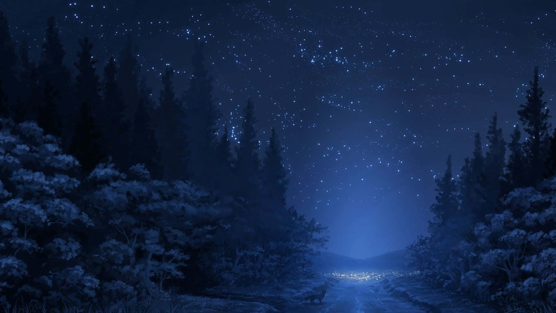 Anime Forest Night Fantasy forest Anime scenery Fantasy landscape  Magical Night Forest HD wallpaper  Pxfuel