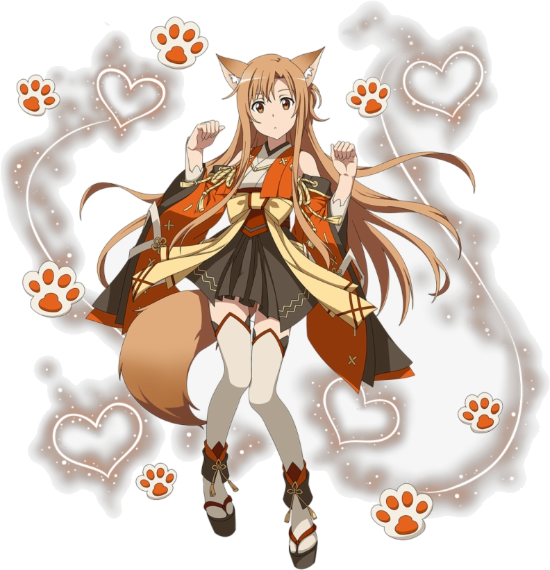 Anime Fox Girl Illustration PNG