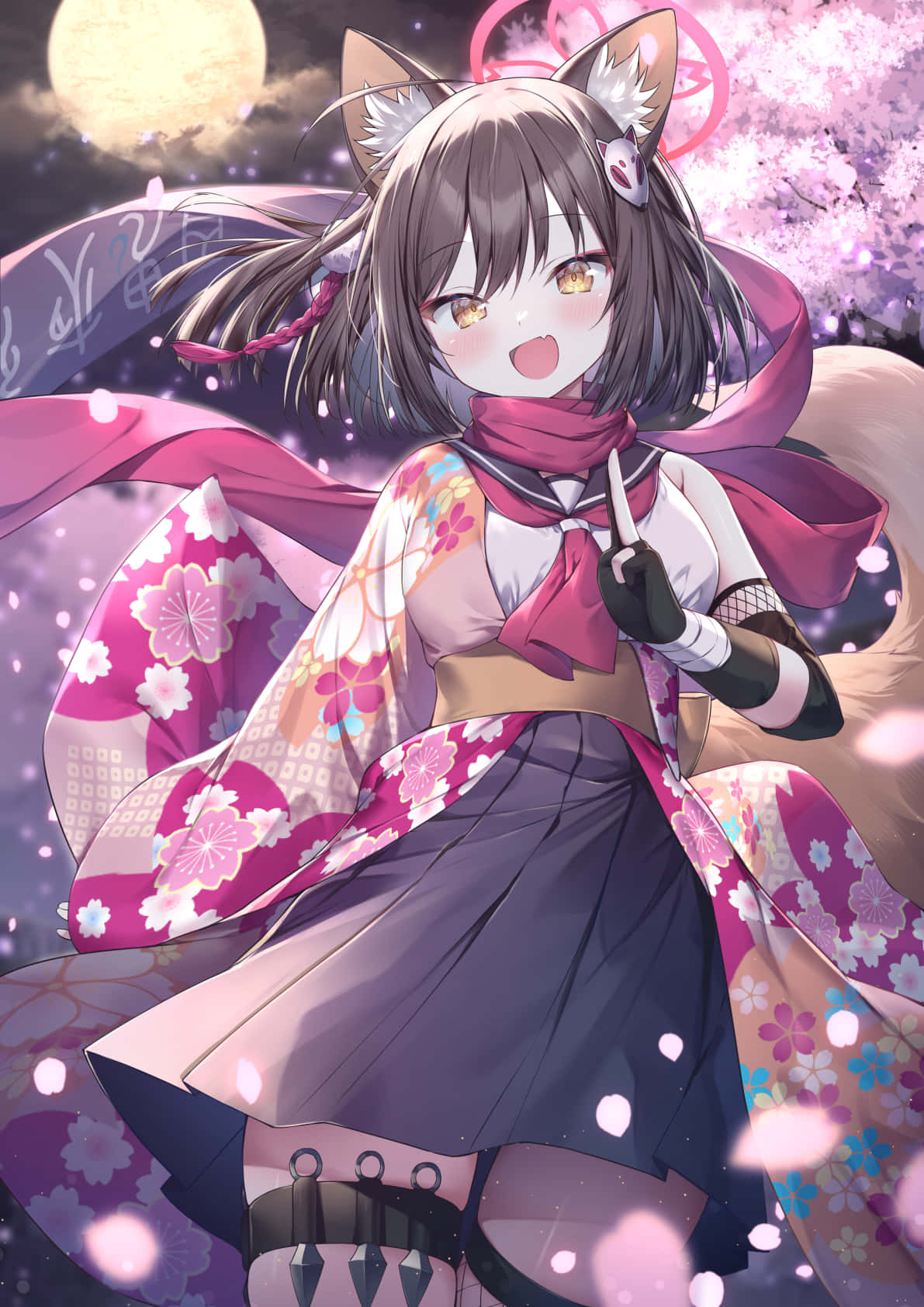 Anime Fox Girl Sakura Moonlight Wallpaper