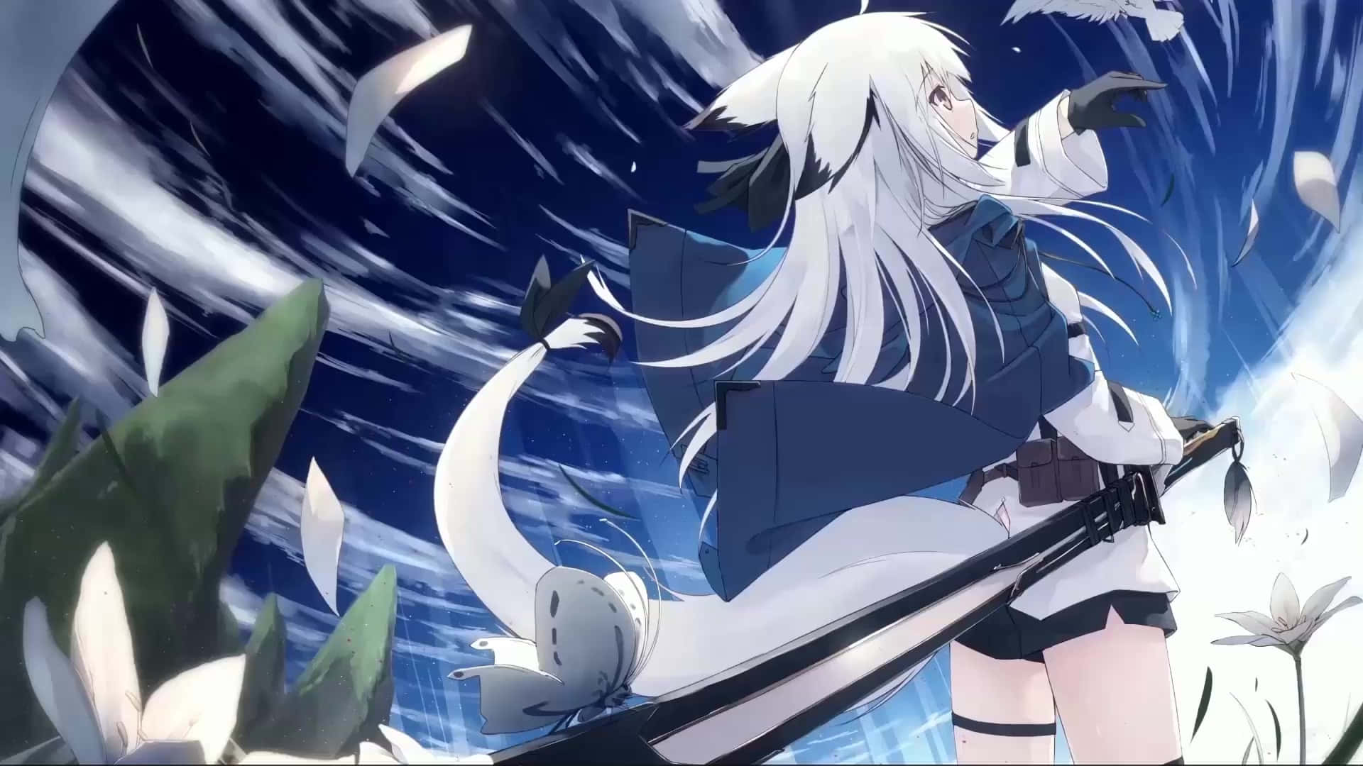 Anime Fox Girl With Sword Wallpaper