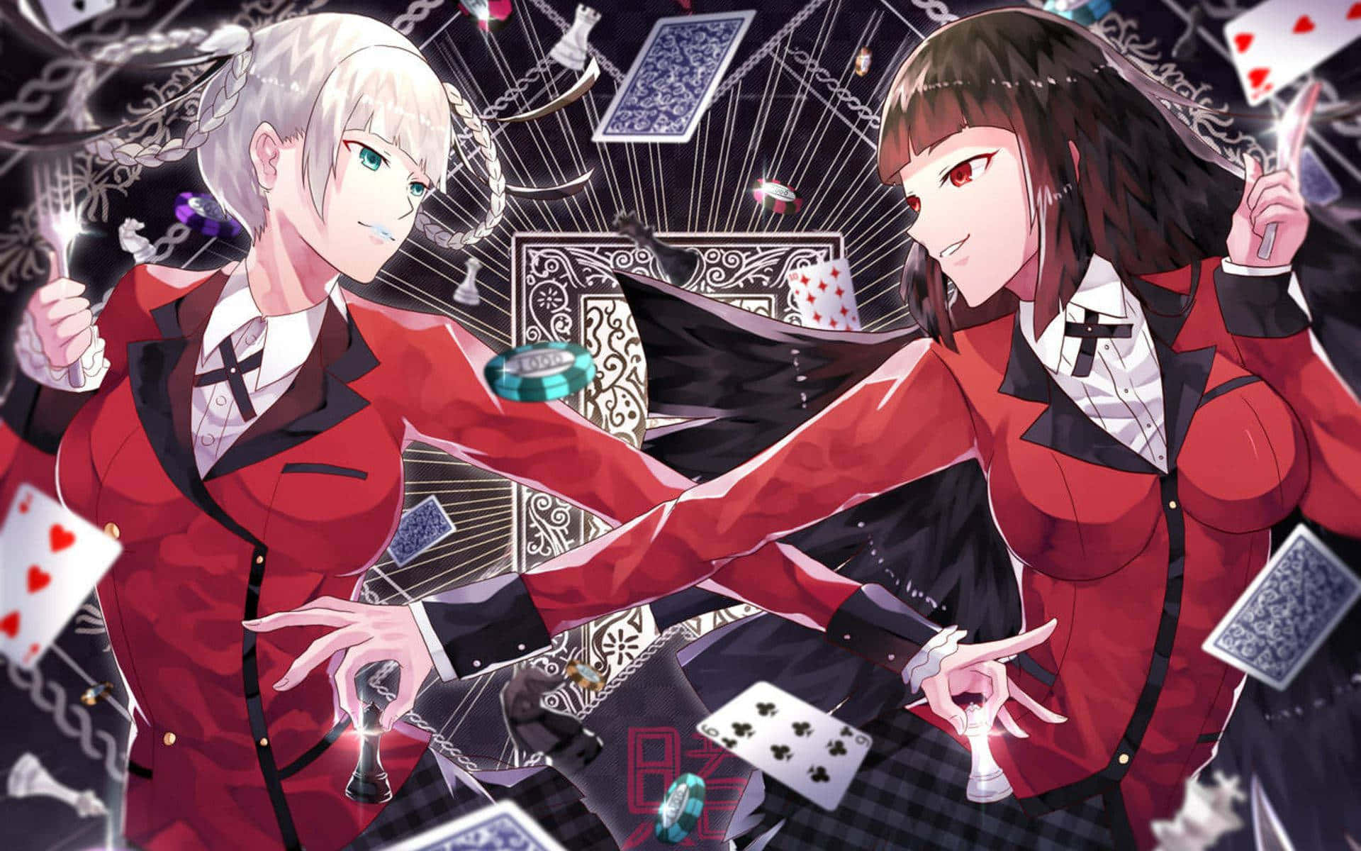 Anime Gambling Duel Red Suits Wallpaper