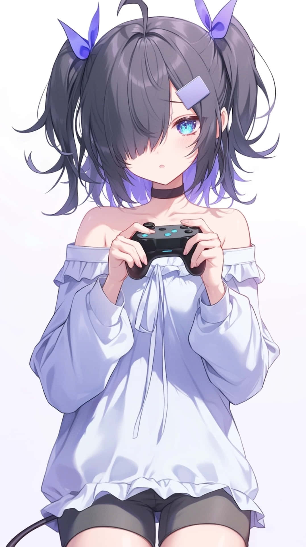 Anime Gamer Girlwith Controller Wallpaper