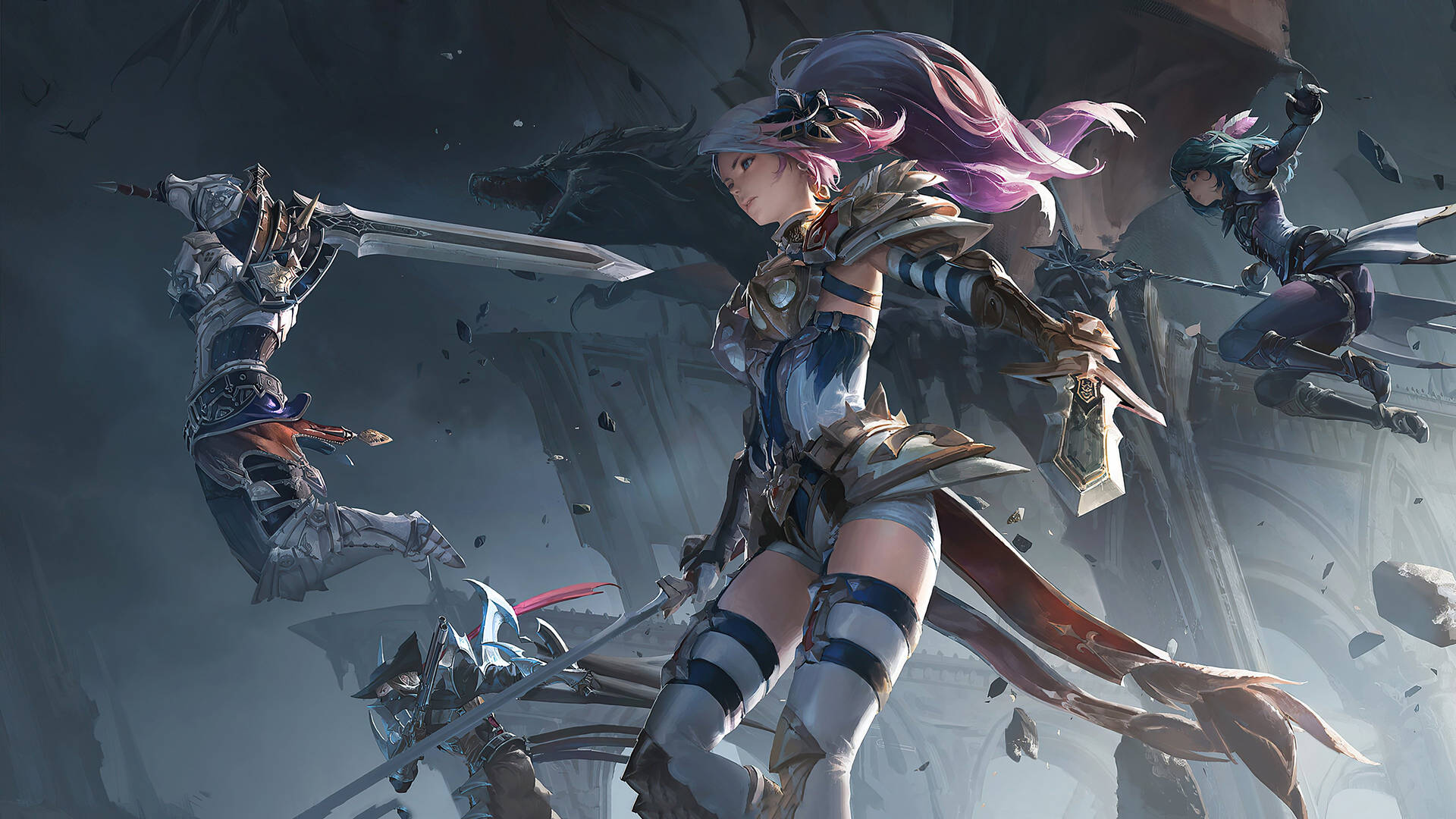 Anime Gaming Warrior Girl Wallpaper