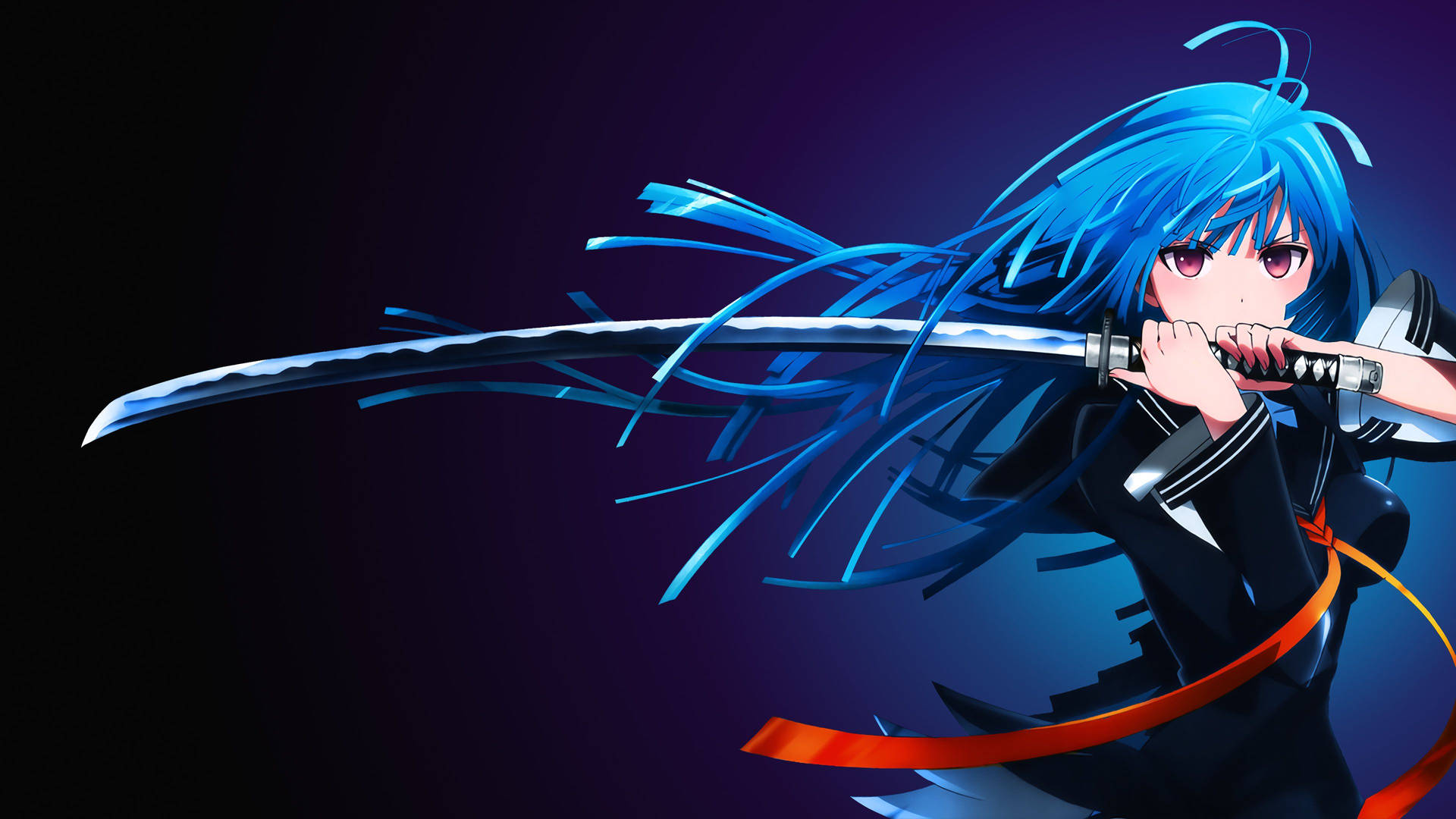 Animegaming Chica Con Espada Azul Fondo de pantalla