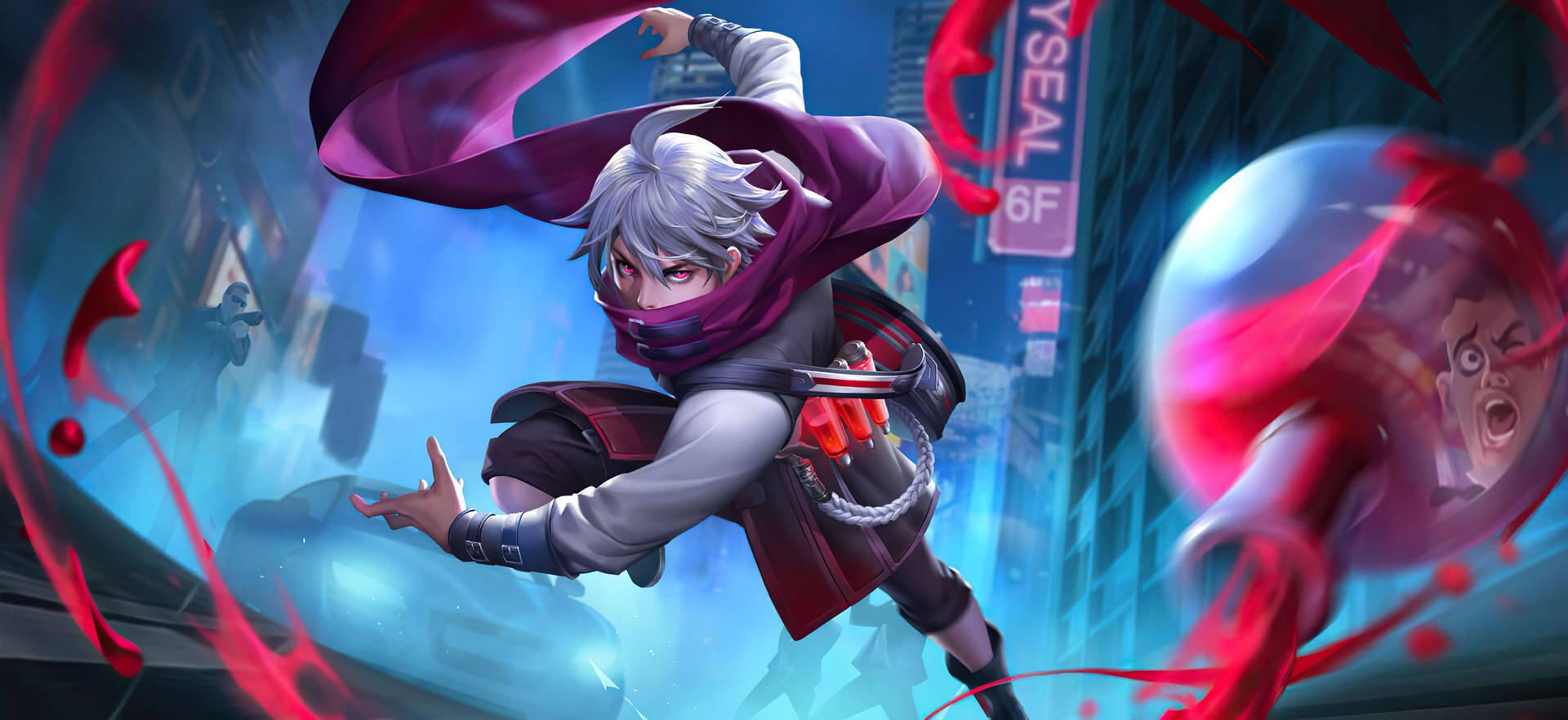 A Character In A City With A Red Cape Wallpaper