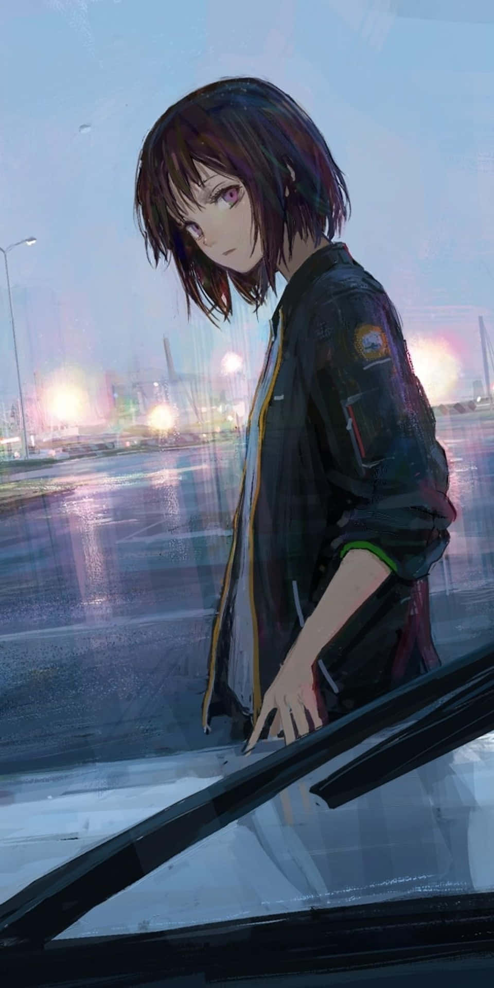 Anime Girl with Long Black Hair Wallpaper