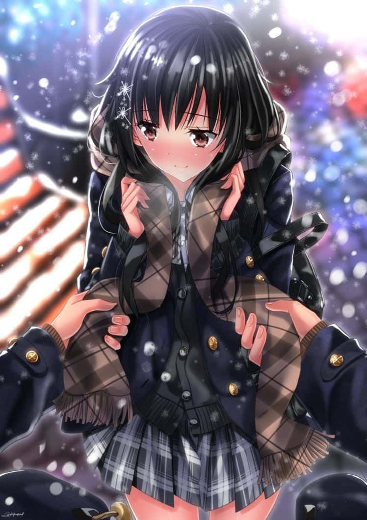 Download Anime Girl with Black Hair Wallpaper | Wallpapers.com
