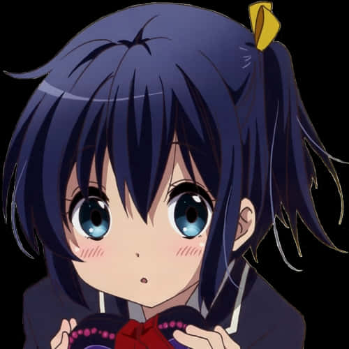 Anime Girl Blue Eyes Black Hair PNG