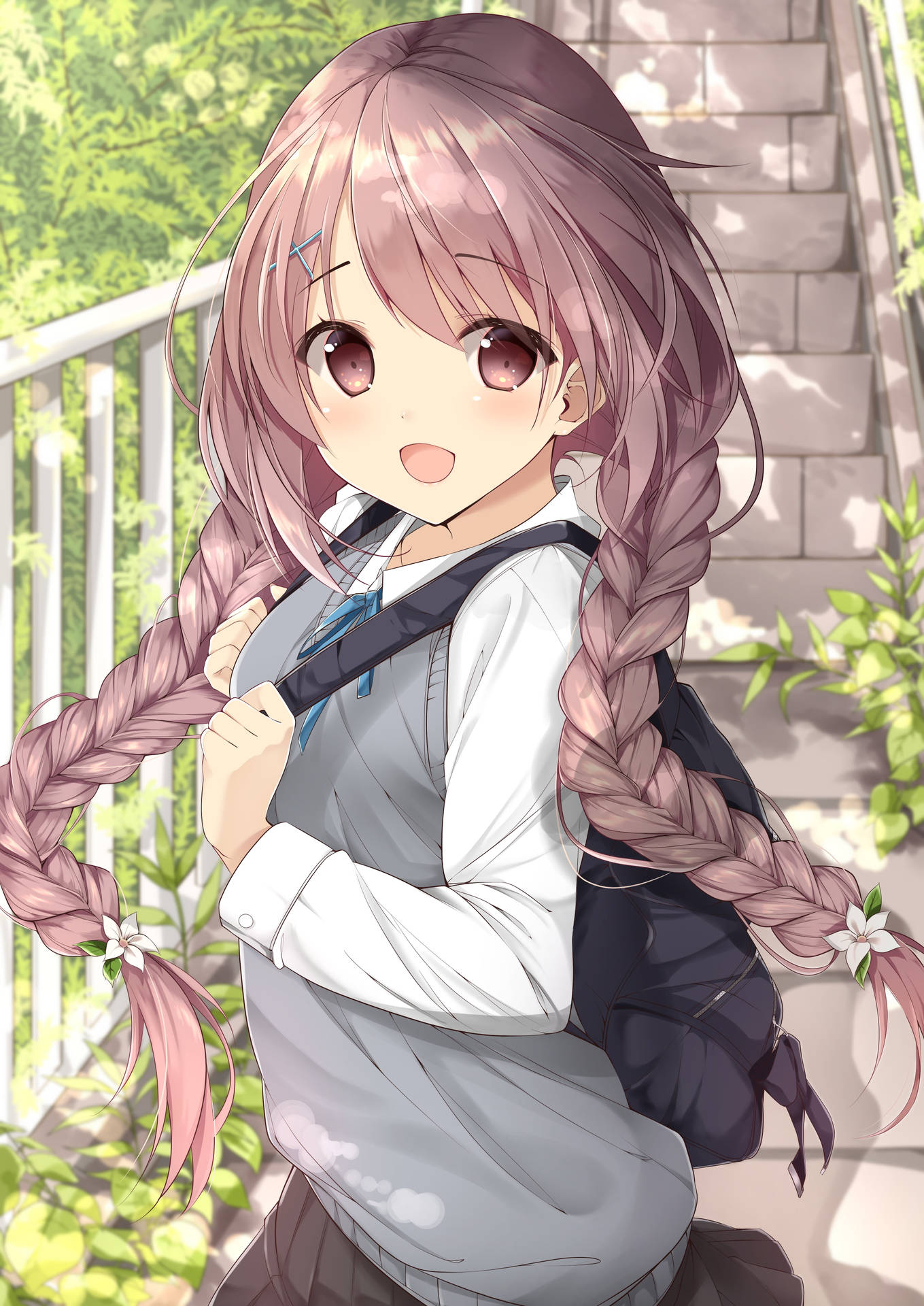 Anime anime girls Huwali sweater hat dark hair braids HD phone  wallpaper  Peakpx