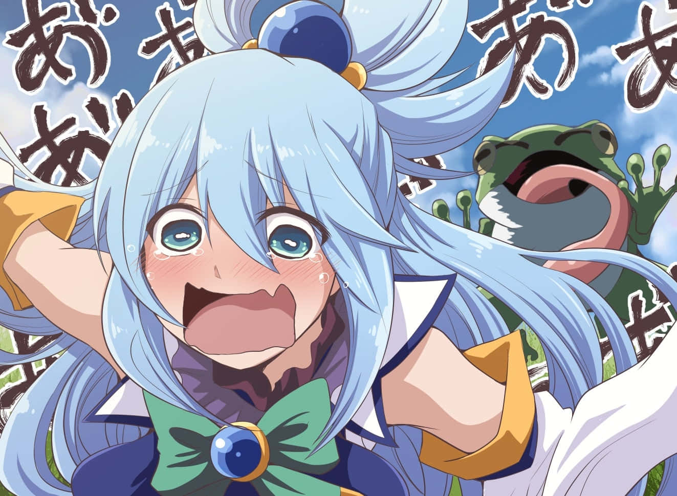Anime Girl Crying Whimsically Wallpaper