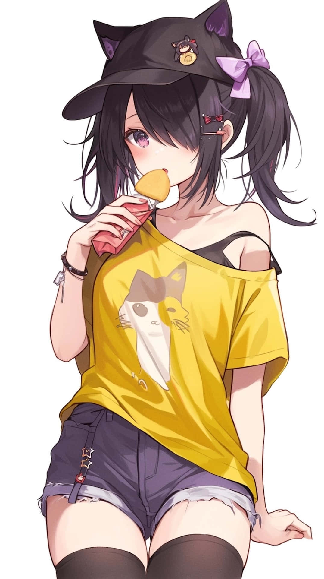 Download Anime Girl Eating Ice Cream Wallpaper | Wallpapers.com