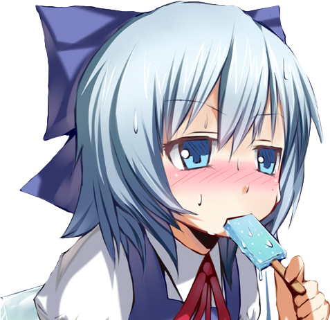 Anime Girl Eating Popsicle PNG