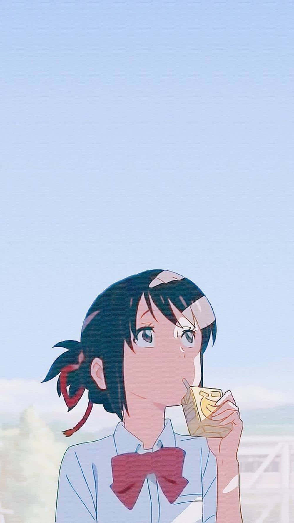 Anime Girl_ Eating Snack_ Profile Pic Wallpaper