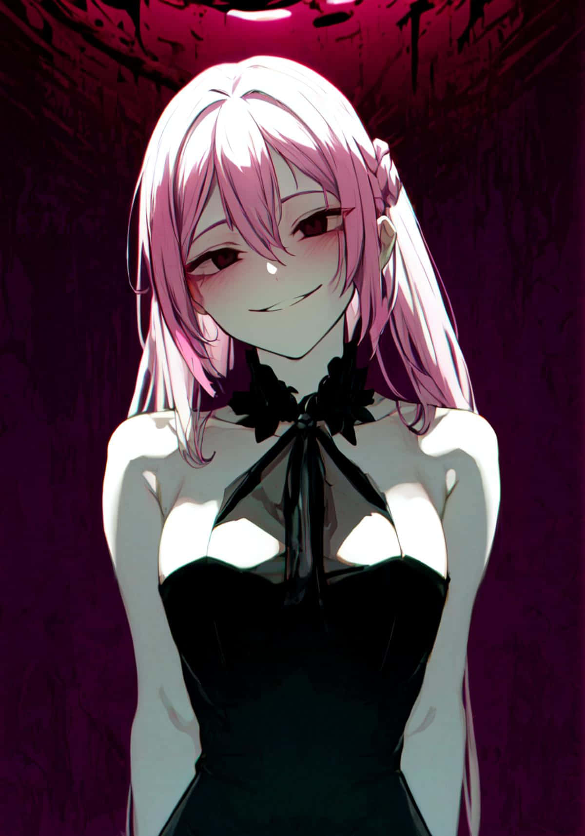 Anime Girl Evil Smile Dark Aura Wallpaper