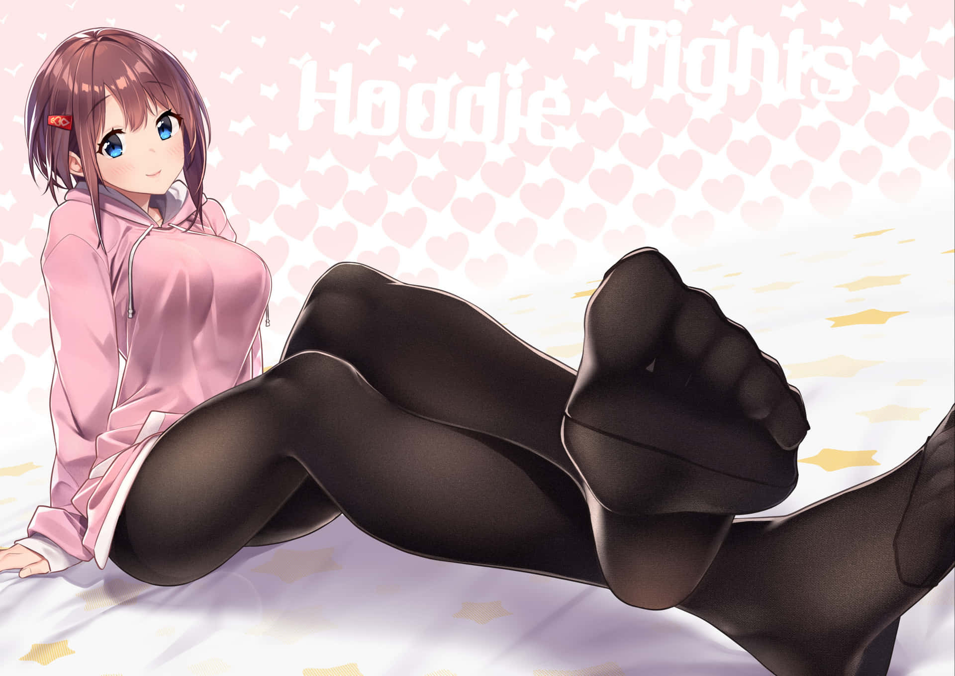 Download Anime Girl Foot Sole With Stockings Wallpaper 