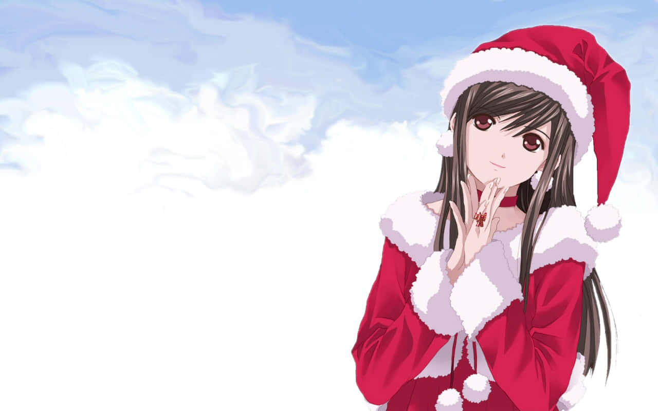 Anime Girl For Christmas Anime Pfp Wallpaper