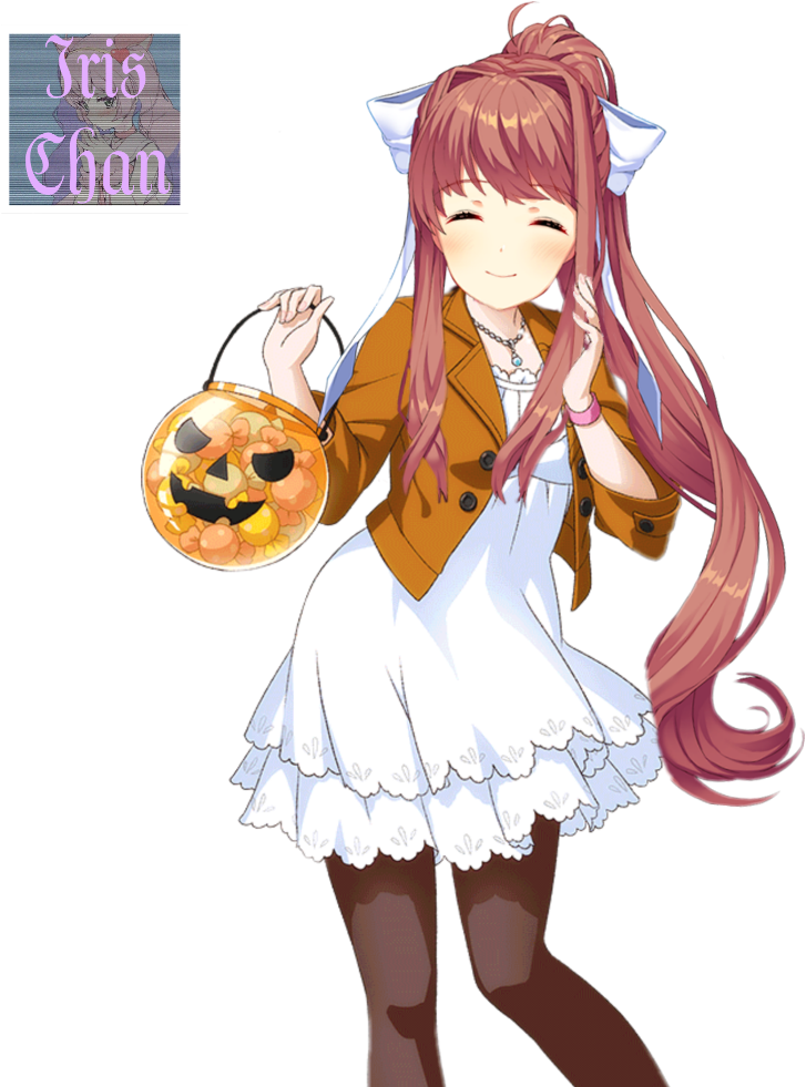 Anime Girl Halloween Celebration PNG