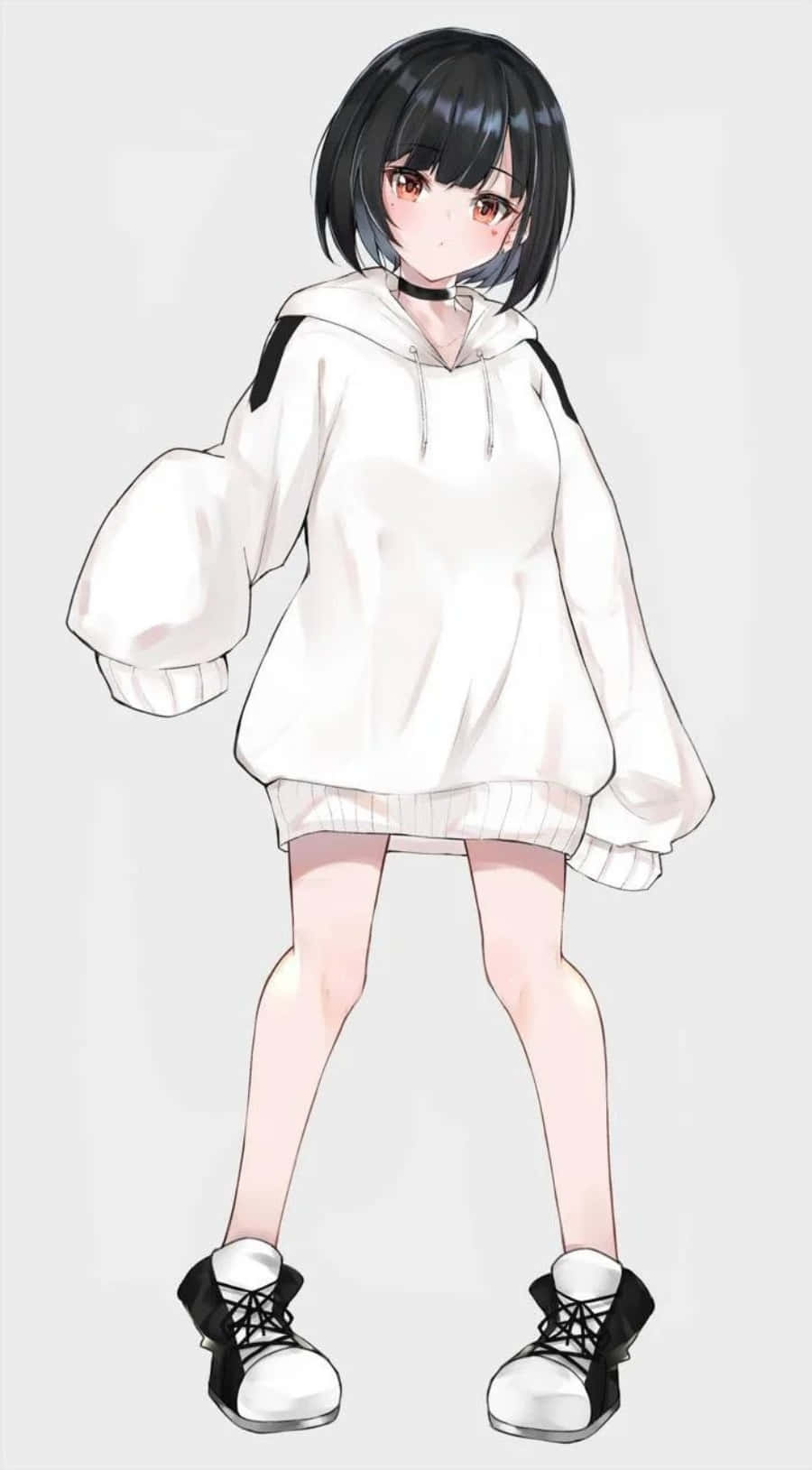 Download A fashion-forward anime girl wearing a stylish hoodie ...