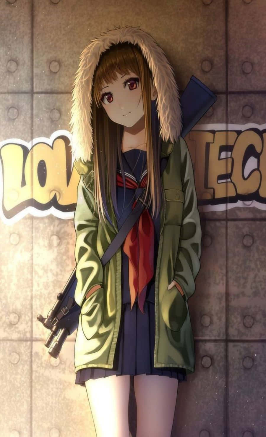 Anime Girl in a Stylish Hoodie