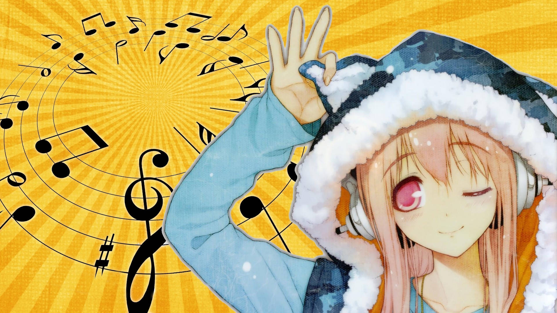 Anime Girl Hoodie Super Sonico Wallpaper