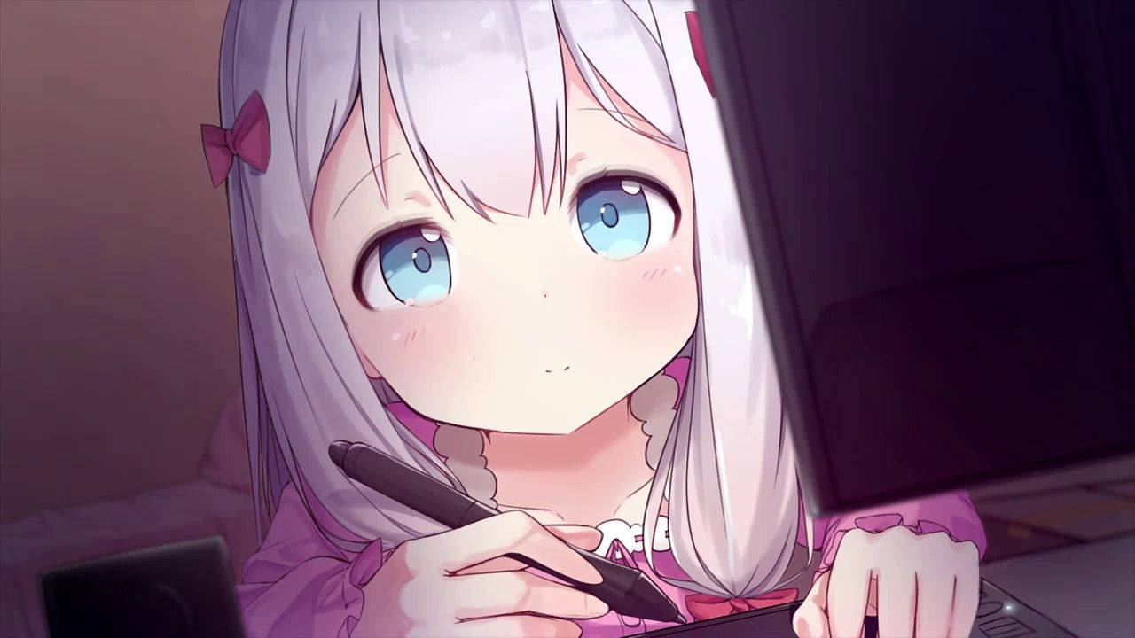 Animeflickan Izumi Sagiri Wallpaper