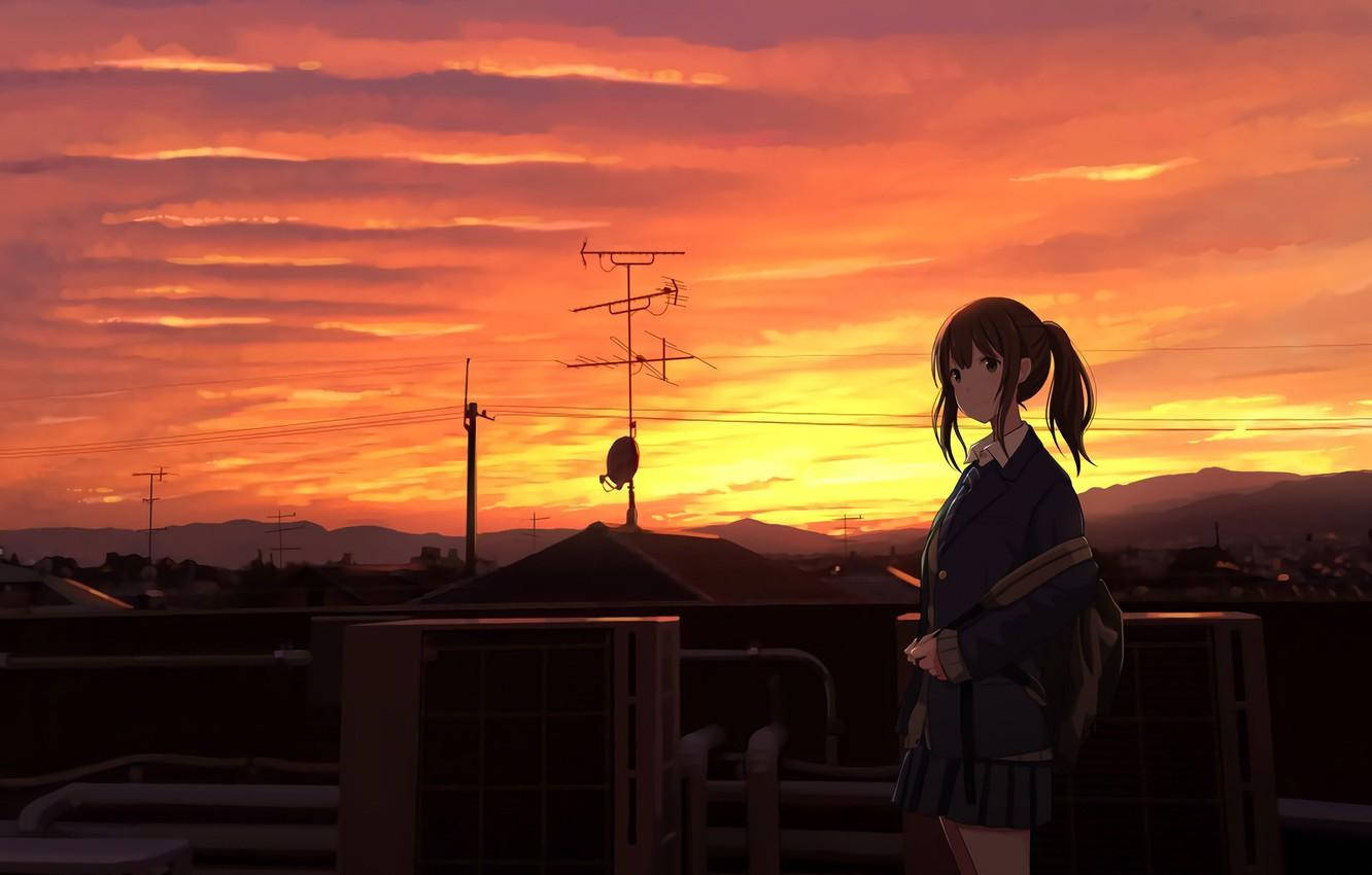 Anime Girl Japan Anime Aesthetic Sunset