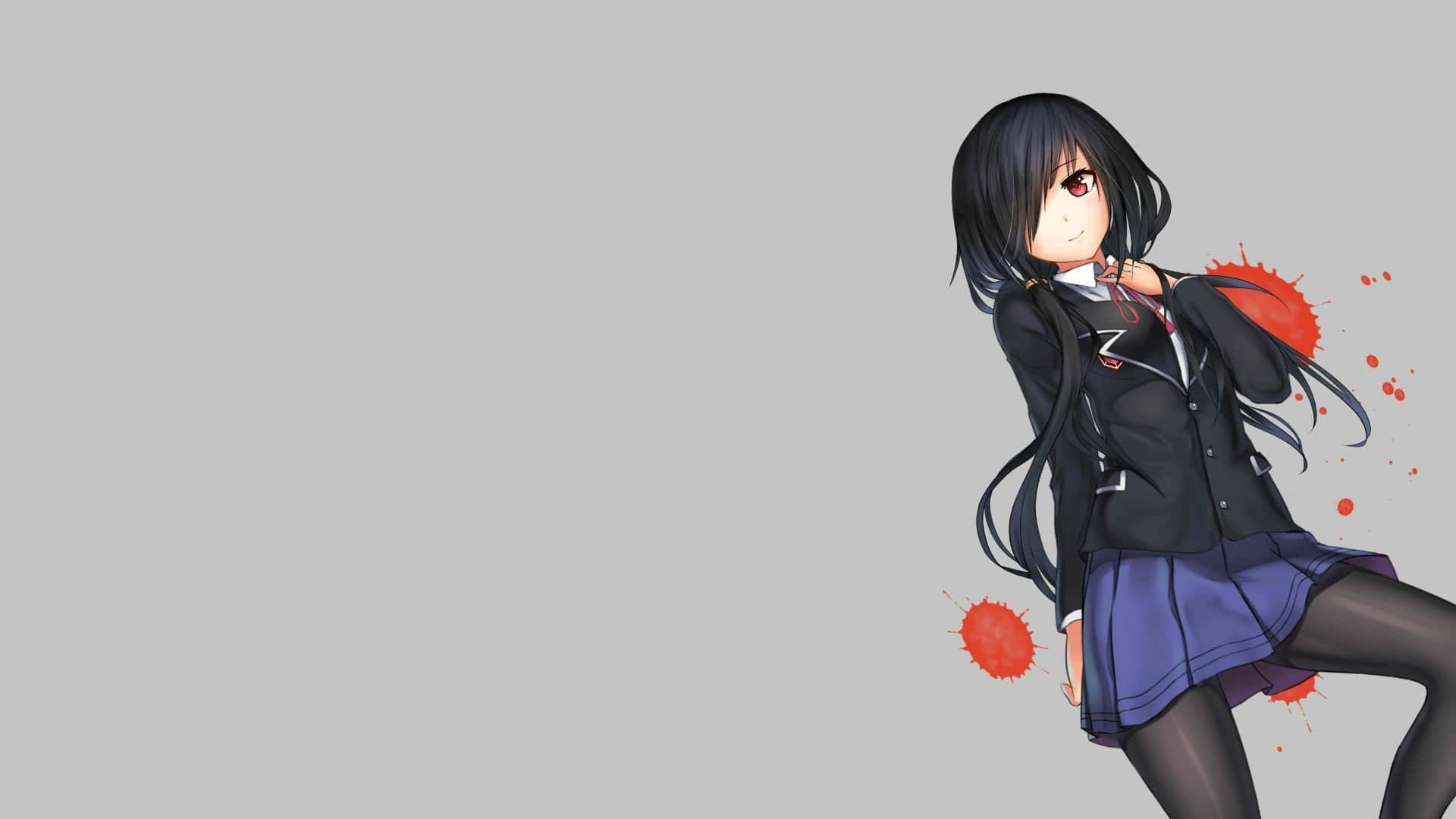 Anime Girl Kurumi Splattered Background Wallpaper