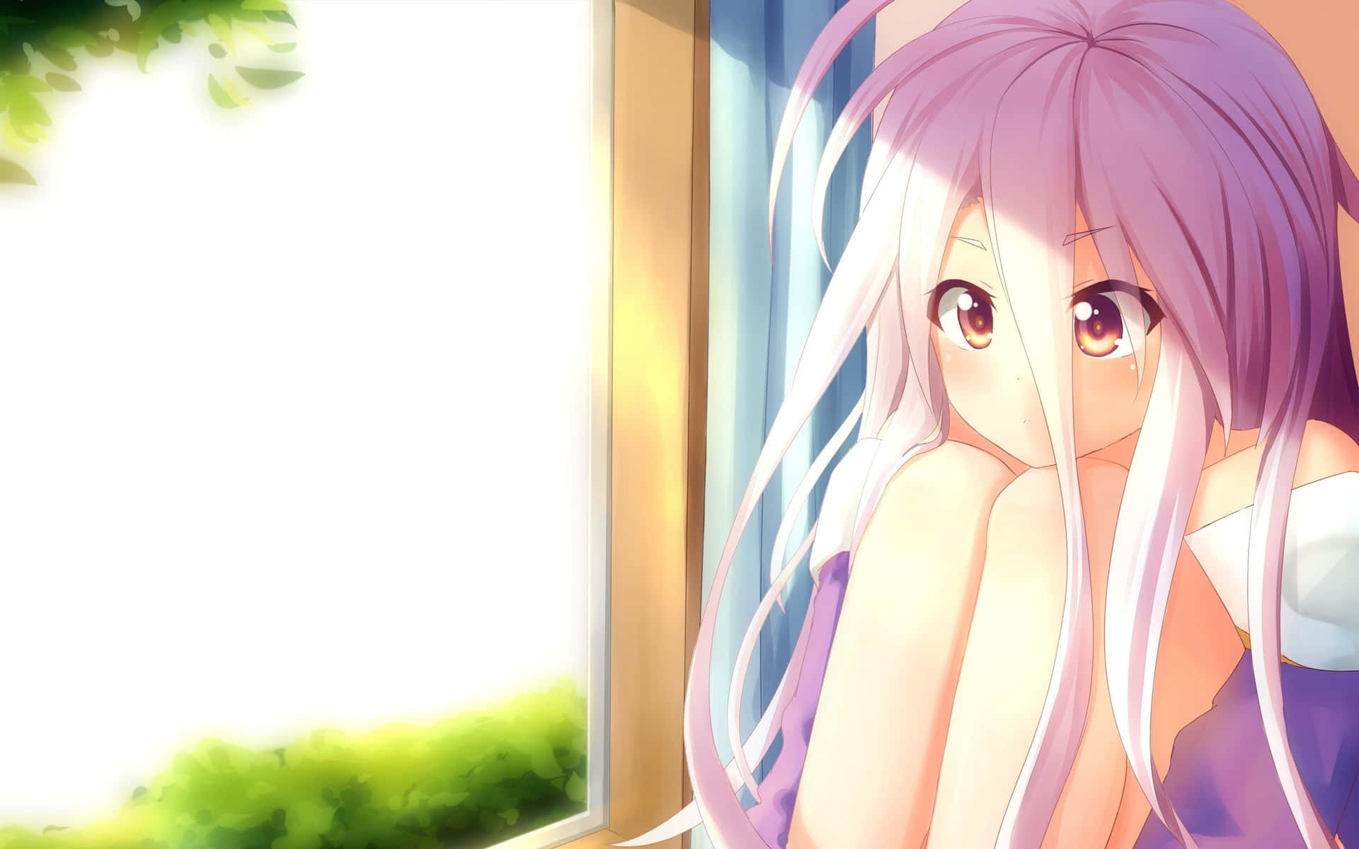 Anime Girl Peeking Through Window Wallpaper