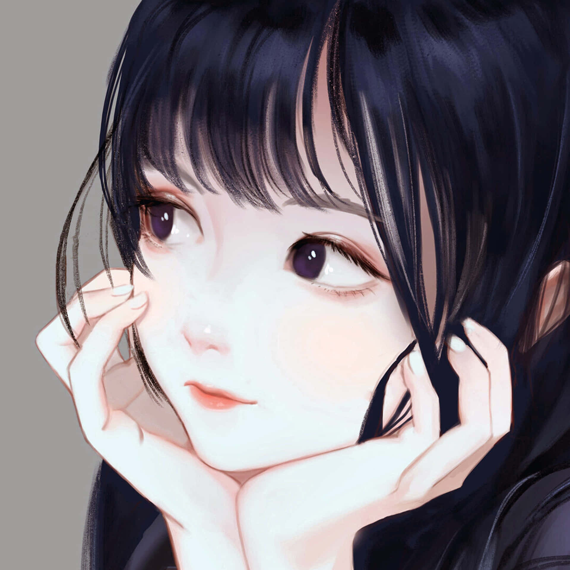 A young anime schoolgirl taking a break