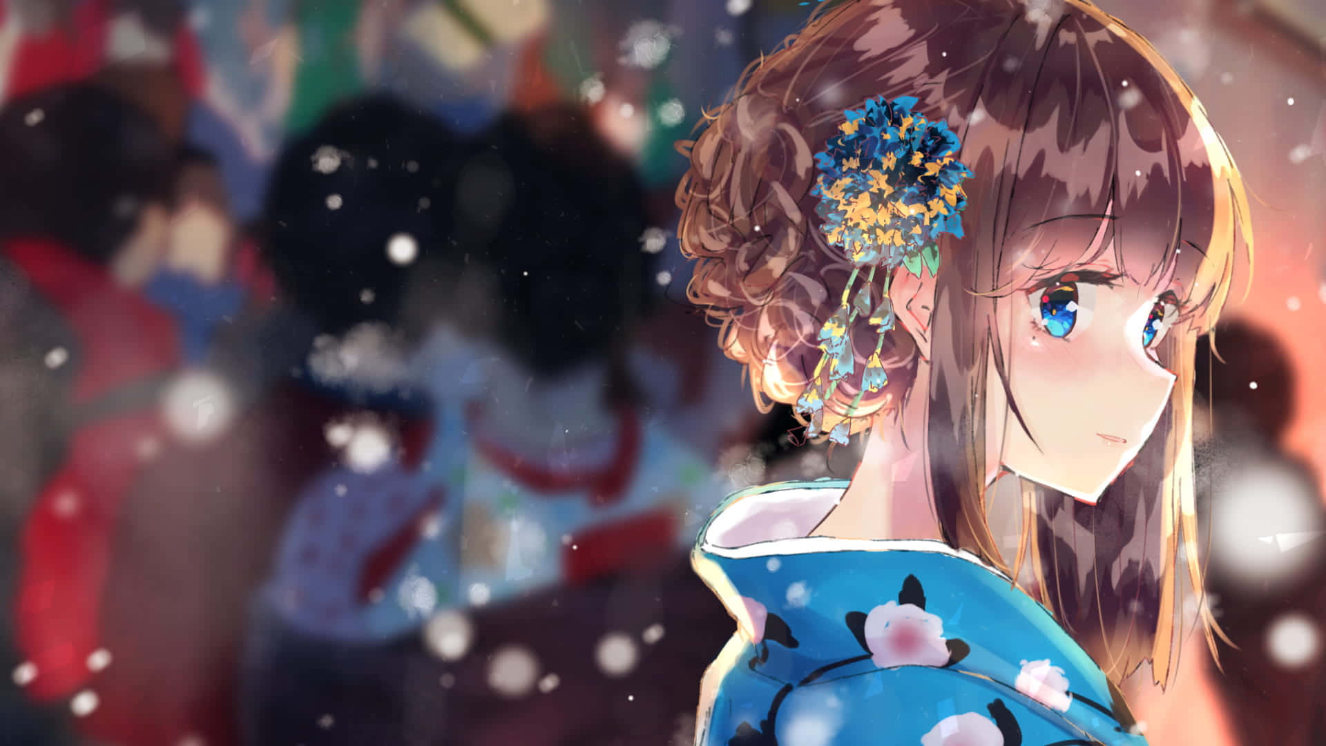 Profilbildmit Blauäugigem Anime-mädchen