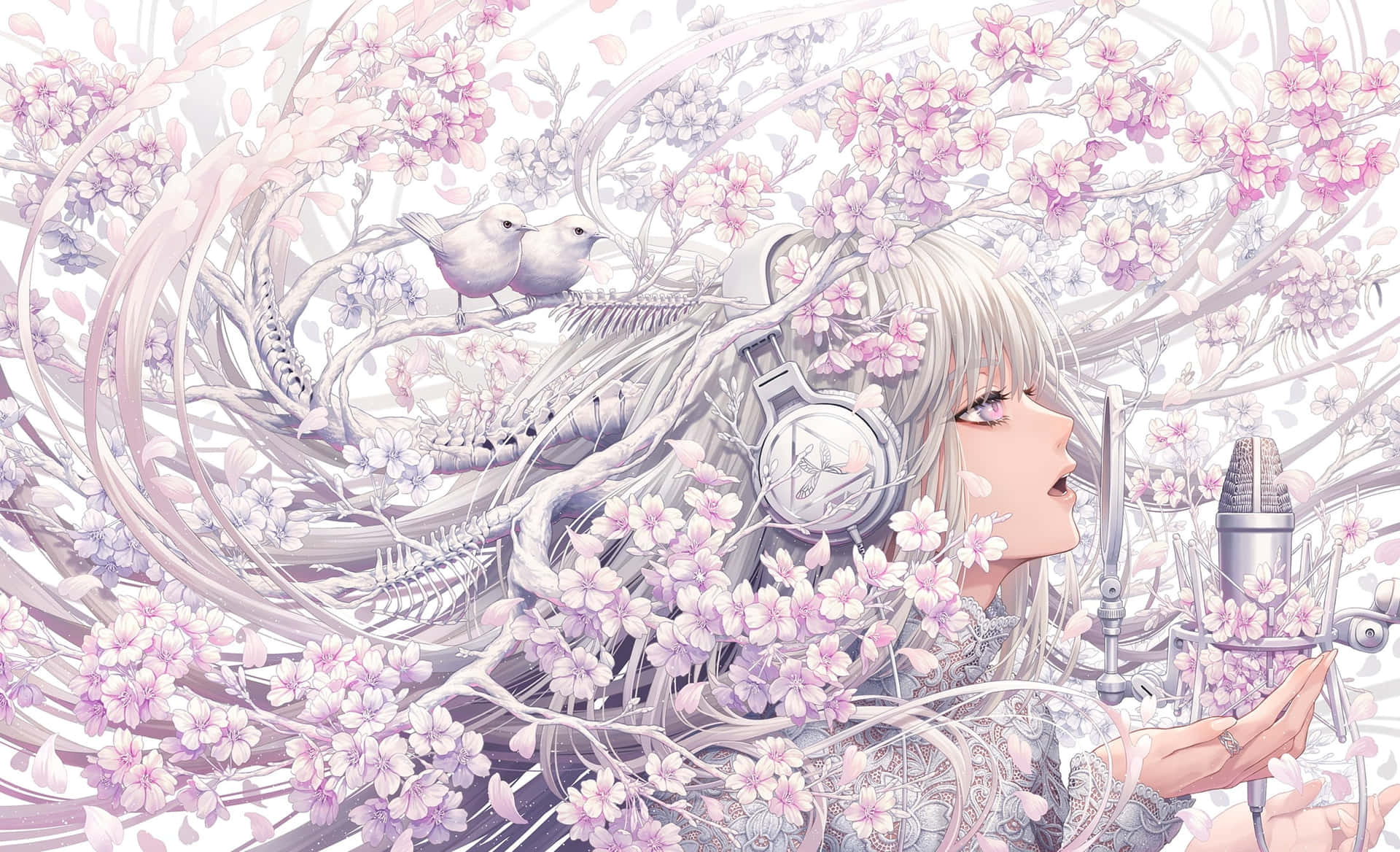 Animemädchen Mit Rosa Blumen Als Profilbild