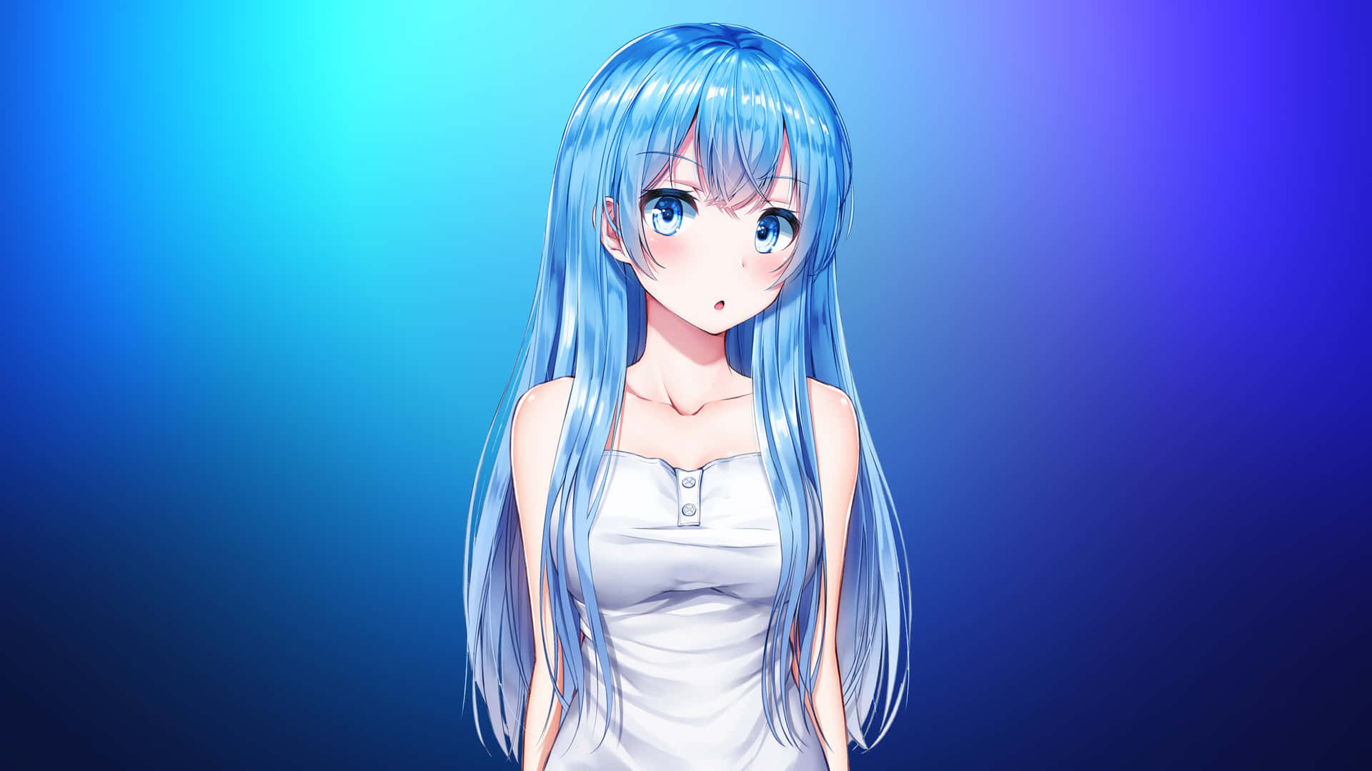 Blue Anime Girl Profile Picture