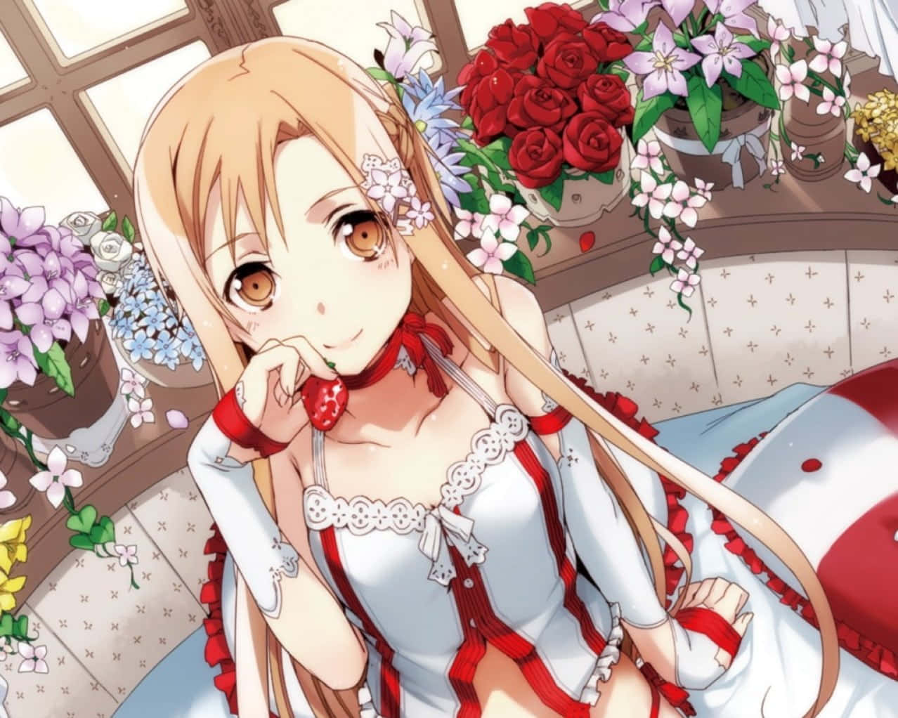 Anime Pige Profil Asuna Billed til Computervæg Tapet