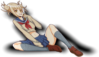 Anime Girl Recliningwith Horns PNG