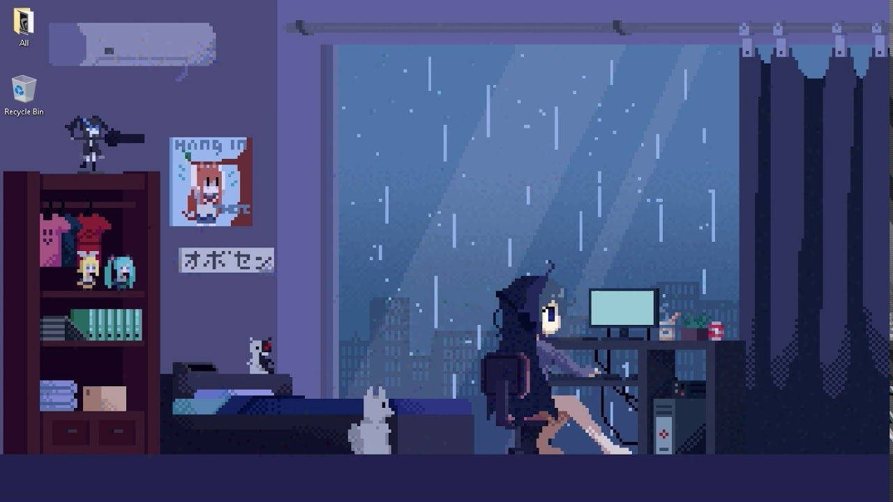 Anime Girl Room Pixel Art