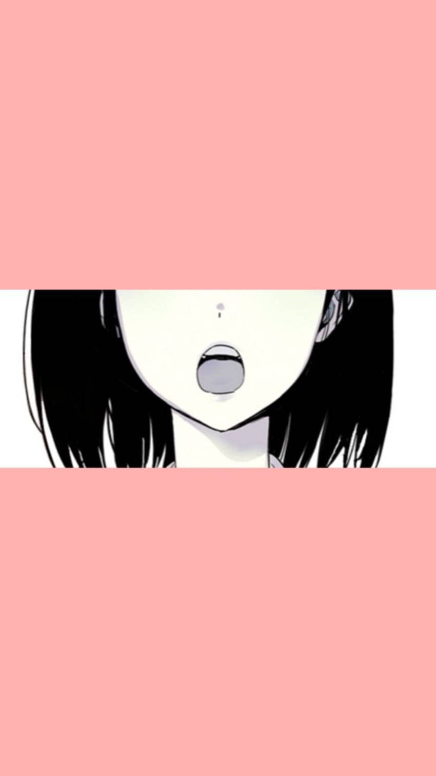 Download Anime Girl's Mouth Pfp Aesthetic Wallpaper 