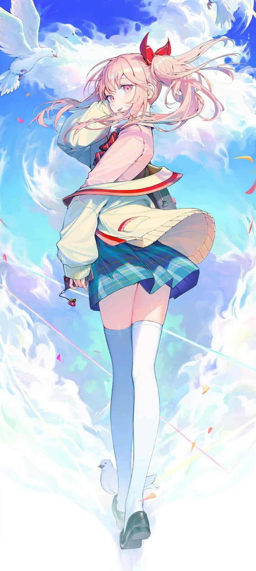 Anime Girl Sky Dance Wallpaper