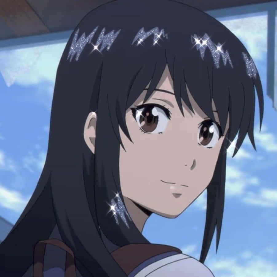 Anime Girl Smiling Sparkling Eyes Wallpaper