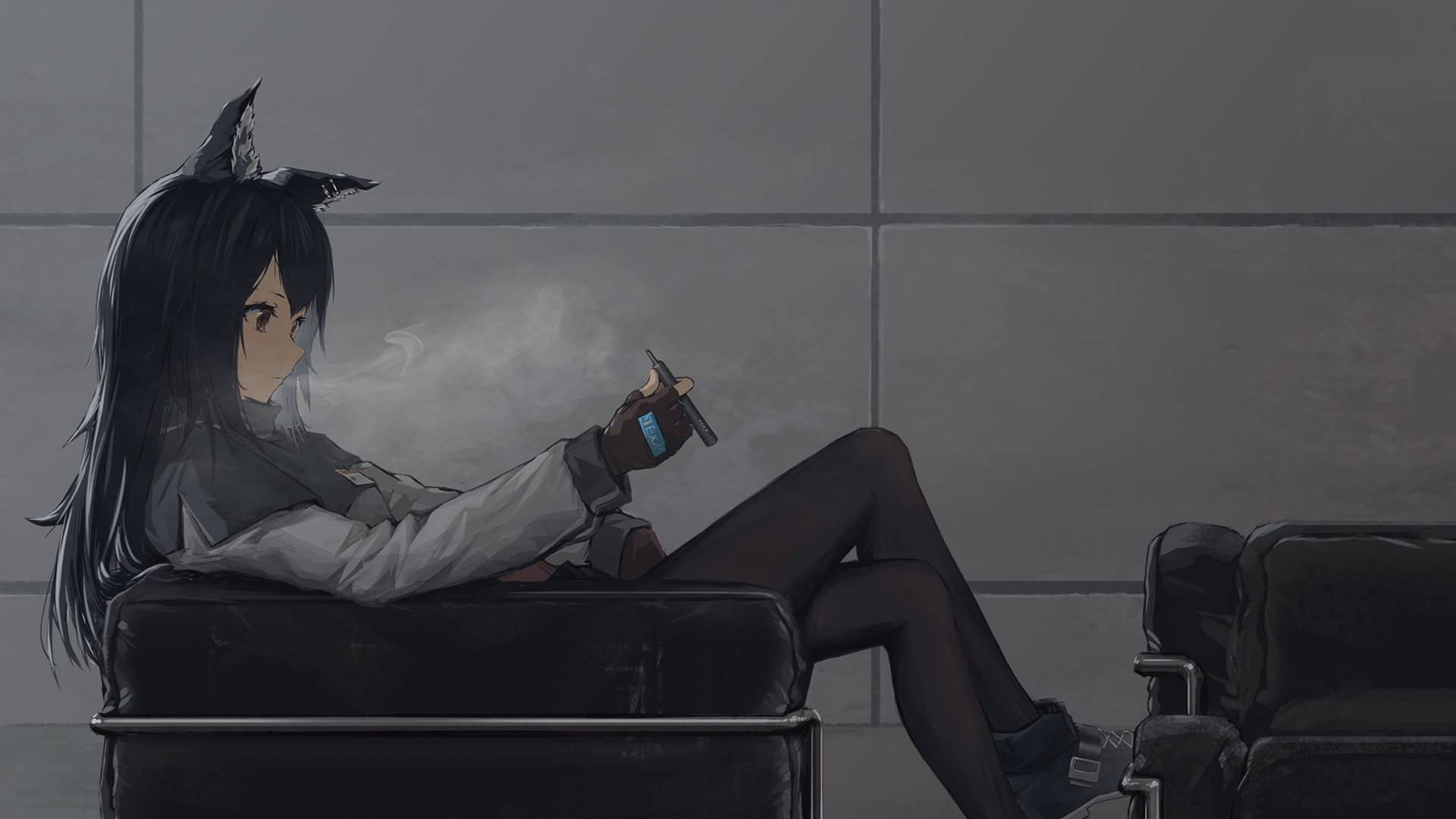 Chicade Anime Fumando Un Porro Fondo de pantalla