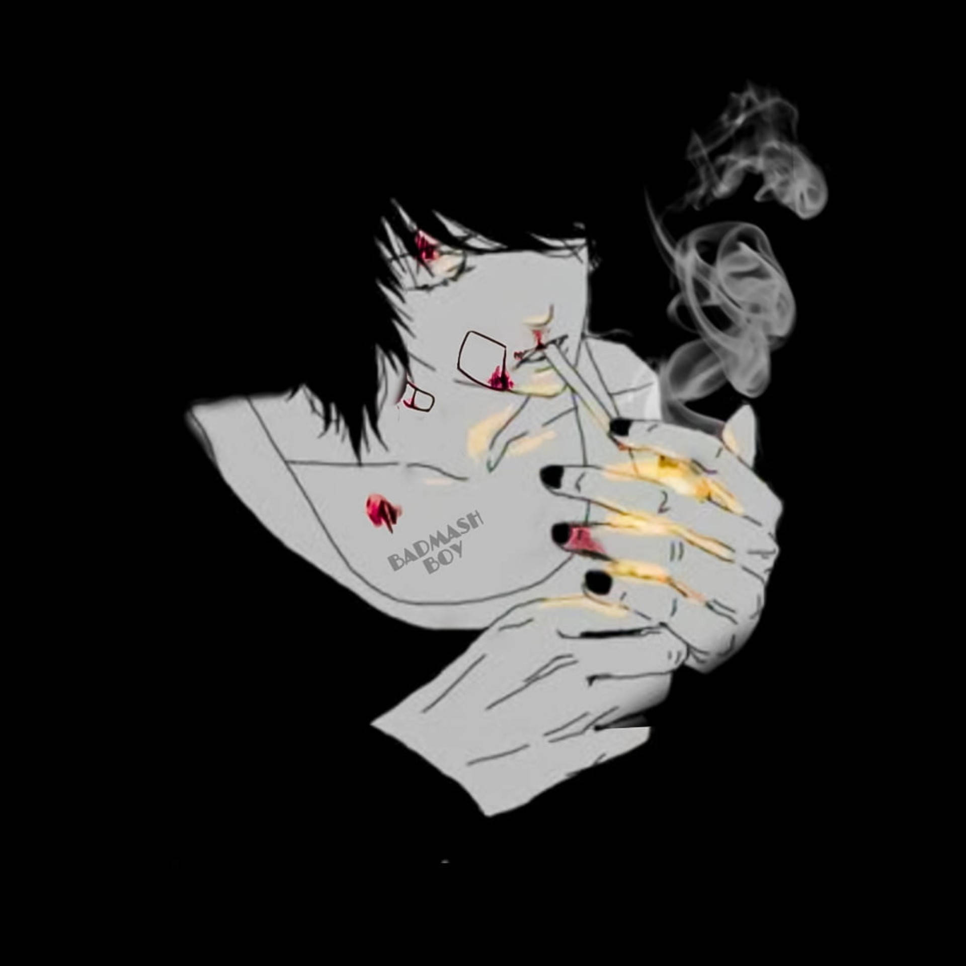 Anime Girl Smoking Instagram Profile Wallpaper