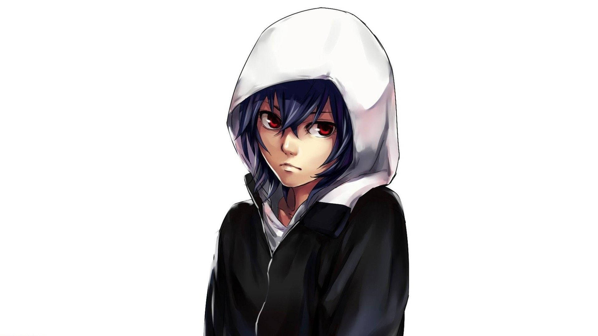 Anime Girl Wearing Hoodie Illustration Picture