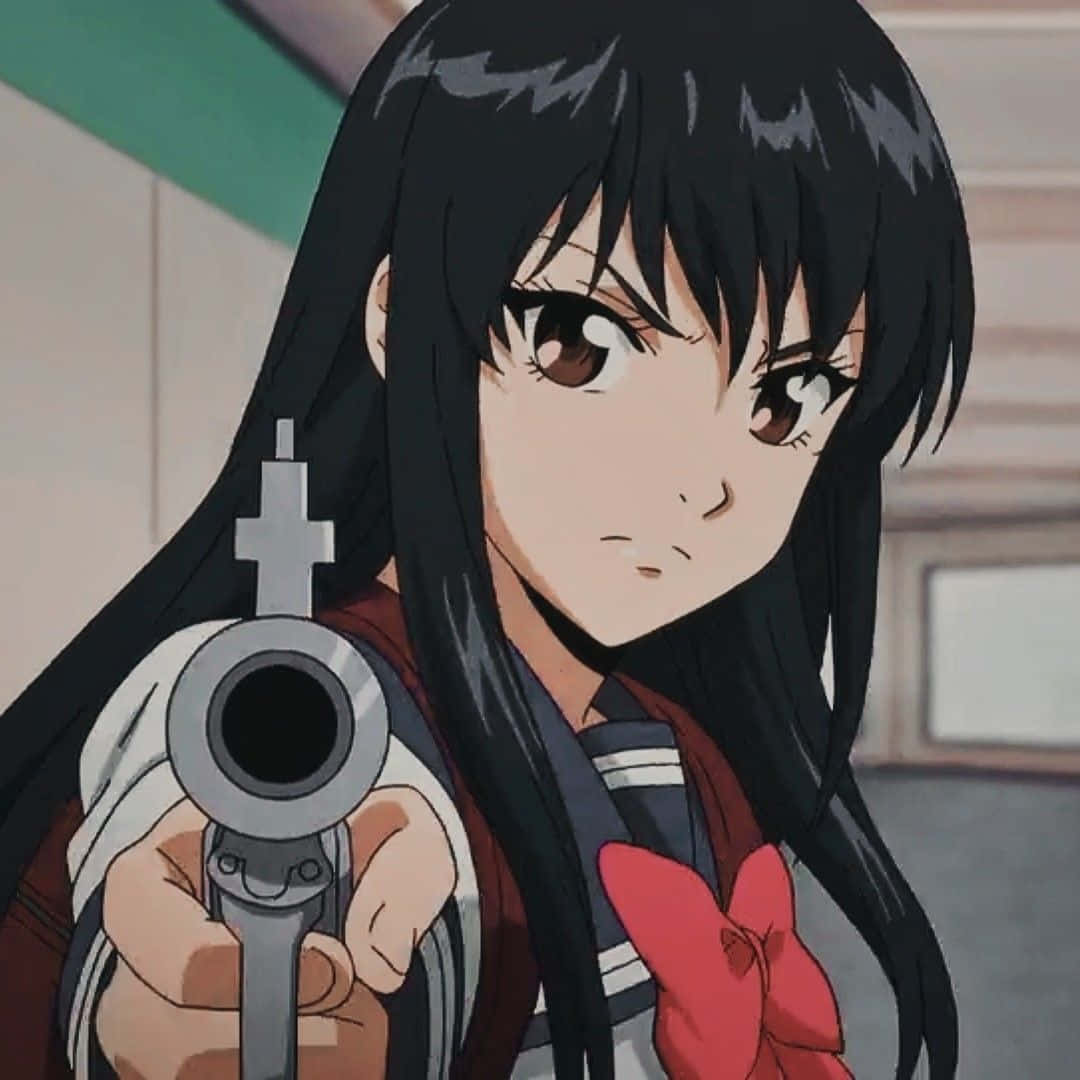 Anime Girl With Gun Wallpaper