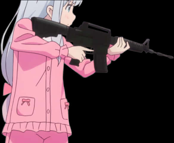 Anime Girl With Gun PNG