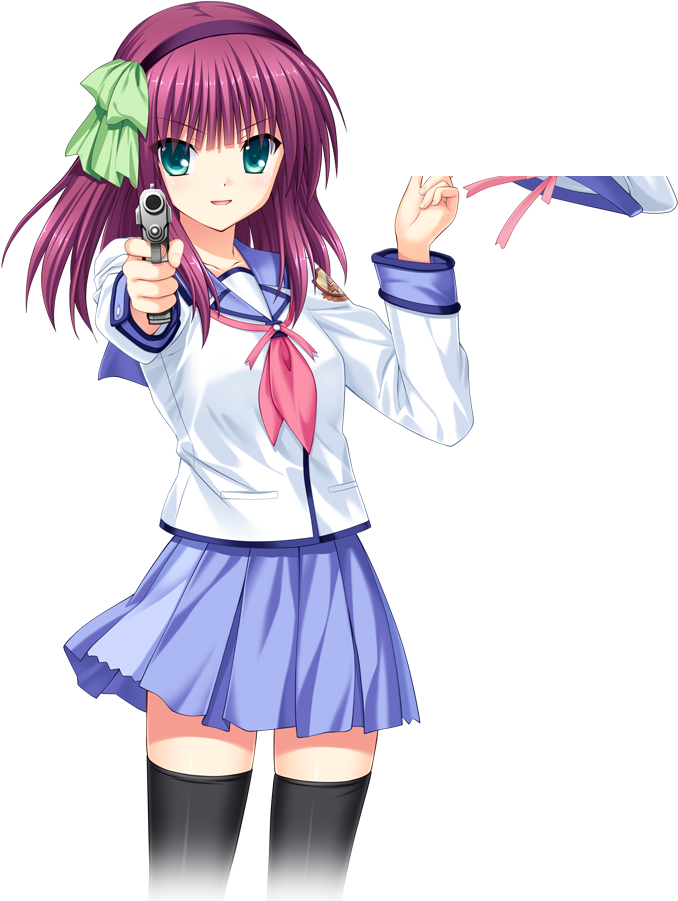 Anime Girl With Gunand Umbrella PNG