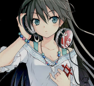 Anime Girl With Headphones PNG