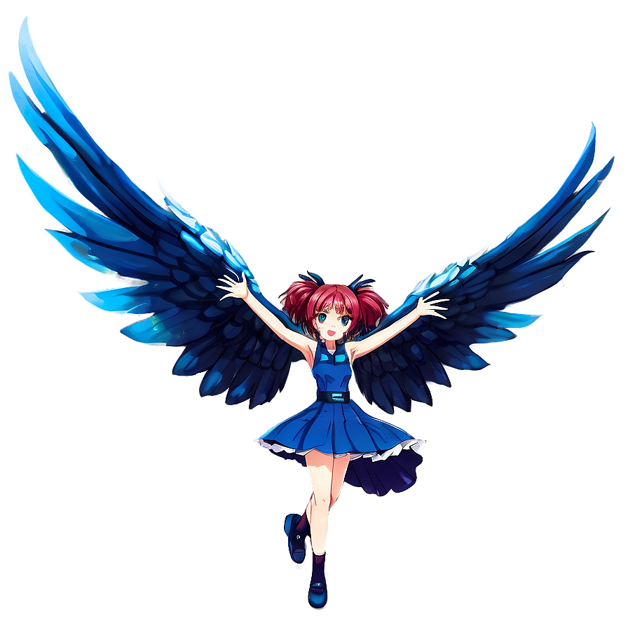 Download Anime Girl With Wings Png 76 | Wallpapers.com