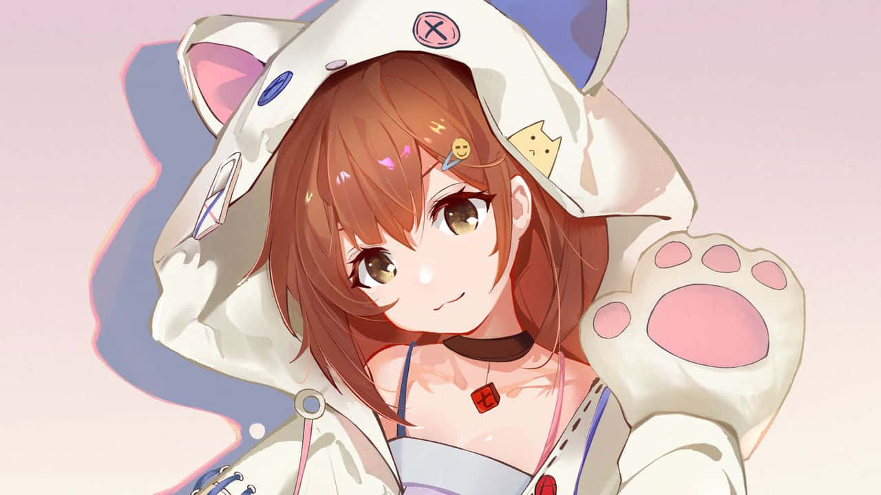 Anime Girlin Cat Hoodie Pfp Wallpaper