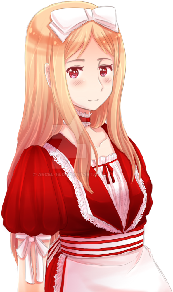 Anime Girlin Red Dress PNG