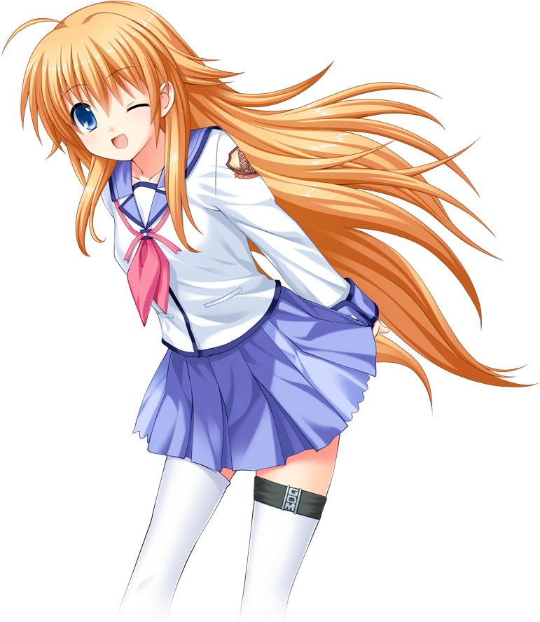 Anime Girlin School Uniform PNG