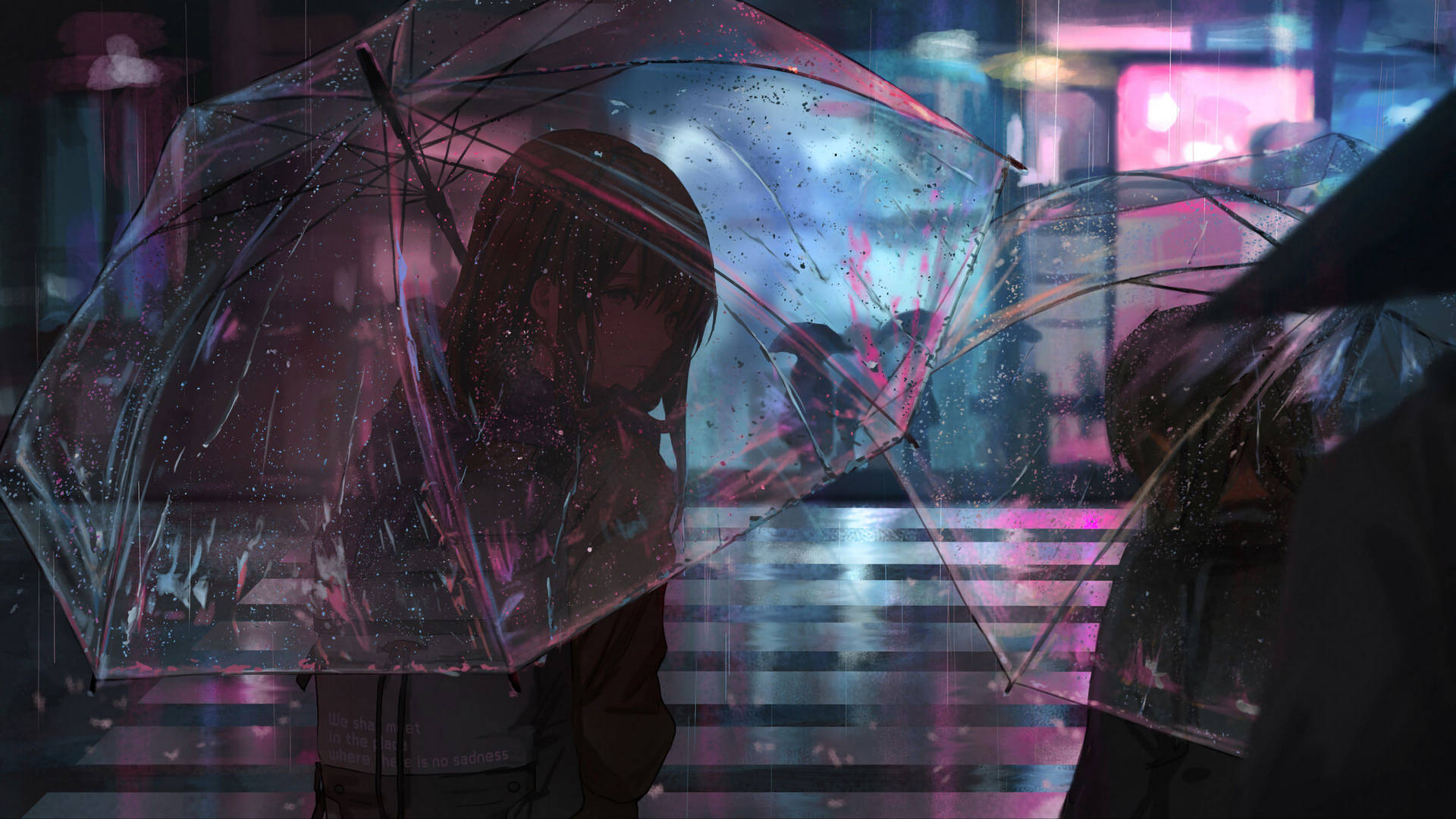 Anime Girls And Beautiful Rain Wallpaper